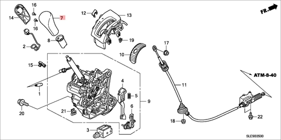 2008-2013 Honda Odyssey RB3 Γεραστός μοχλός μεταφοράς χειρός 54131-SLG-F81