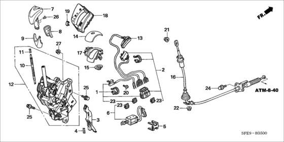 Honda ODYSSEY RB1 54130-SFE-951 Gear Shift Knob