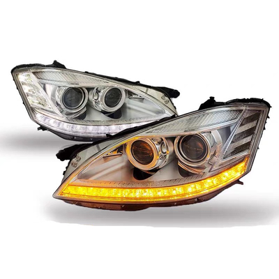 S Class W221 Headlight Daytime Running LED Lights Modified for Benz S300 S350 S500 S600