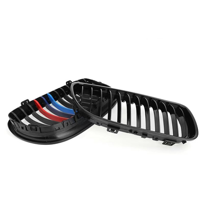 Custom OE NO. Matte Black Double Slat Line Front Grille for BMW E90 E91 M POWER Style