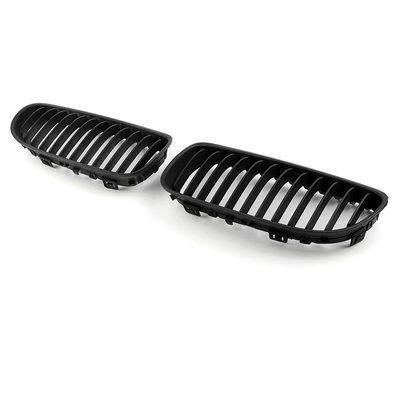 Custom OE NO. Matte Black Double Slat Line Front Grille for BMW E90 E91 M POWER Style